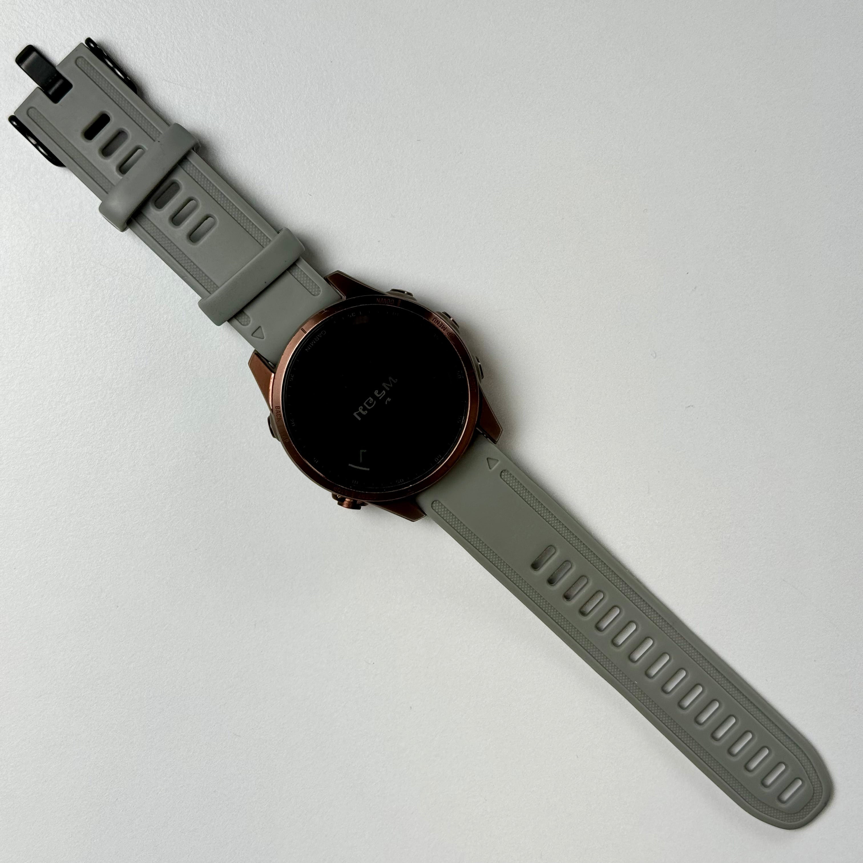 Garmin fēnix® 7S Sapphire Solar (42mm, Dark Bronze Titanium with Light Gray Band) - Pre Owned / 3 Month Warranty - Mac Shack