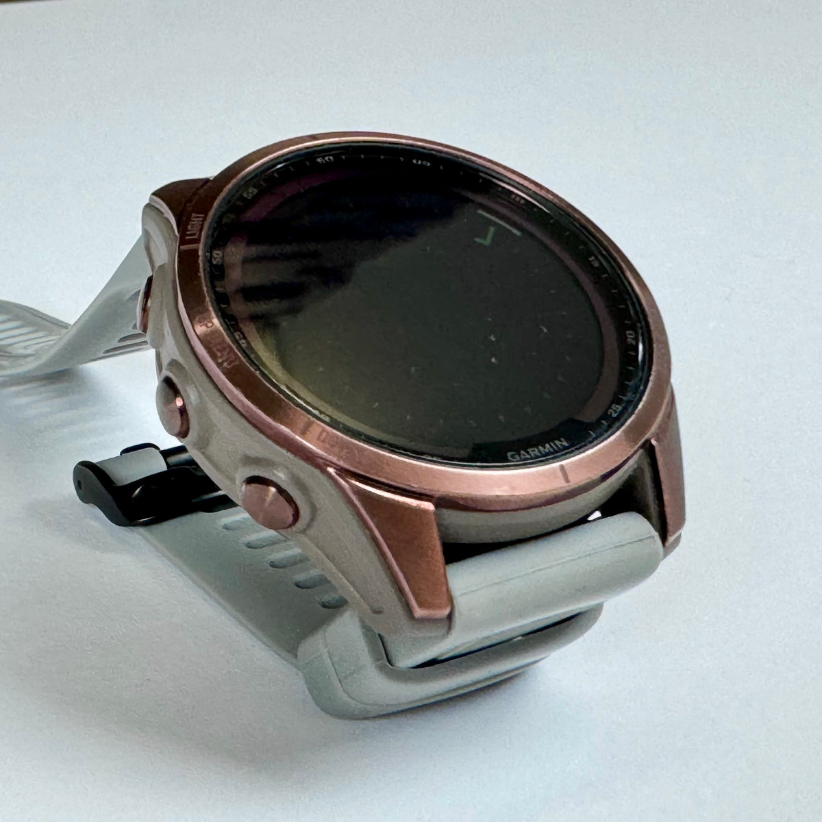 Garmin fēnix® 7S Sapphire Solar (42mm, Dark Bronze Titanium with Light Gray Band) - Pre Owned / 3 Month Warranty - Mac Shack