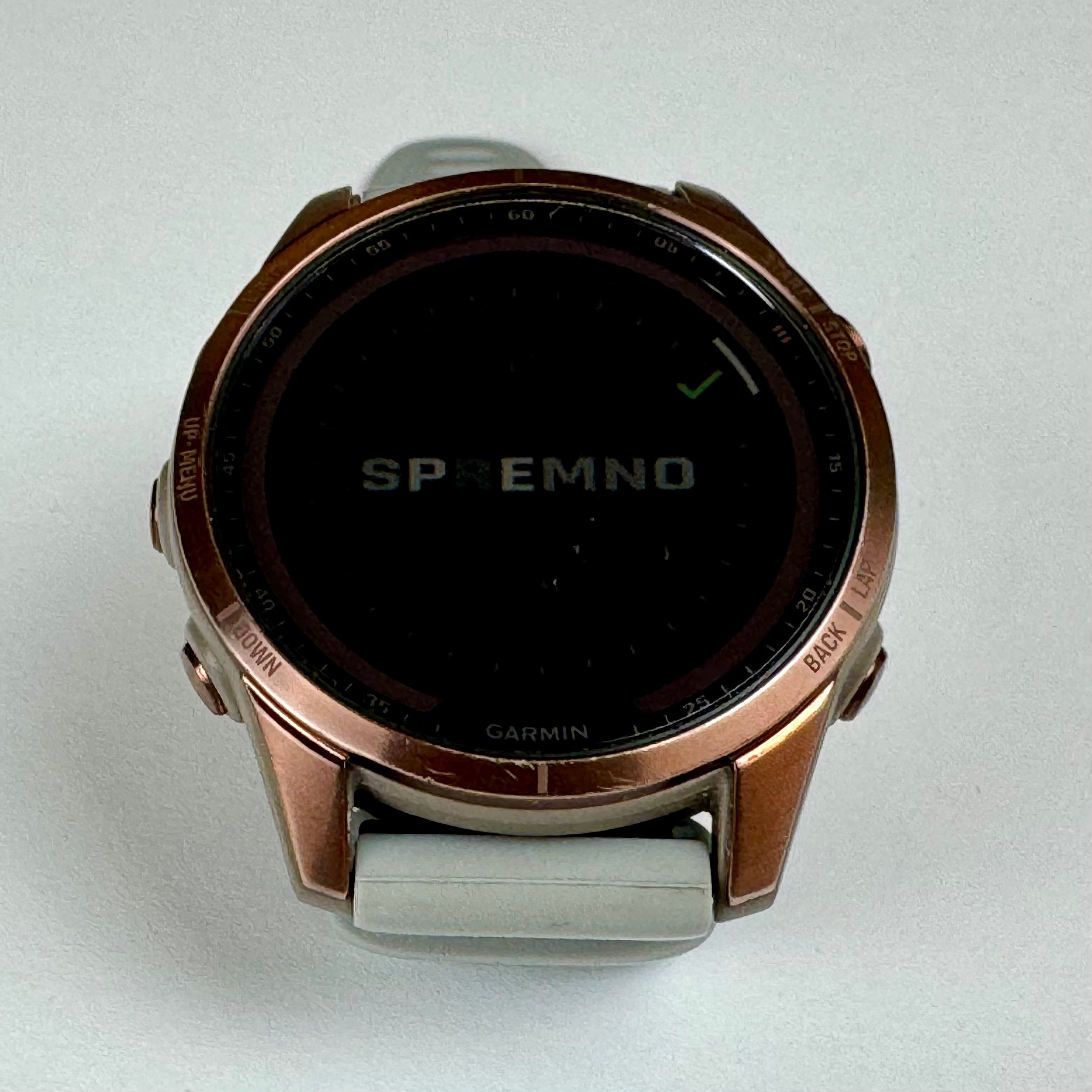Garmin fēnix® 7S Sapphire Solar (42mm, Dark Bronze Titanium with Light Gray Band) - Pre Owned / 3 Month Warranty - Mac Shack