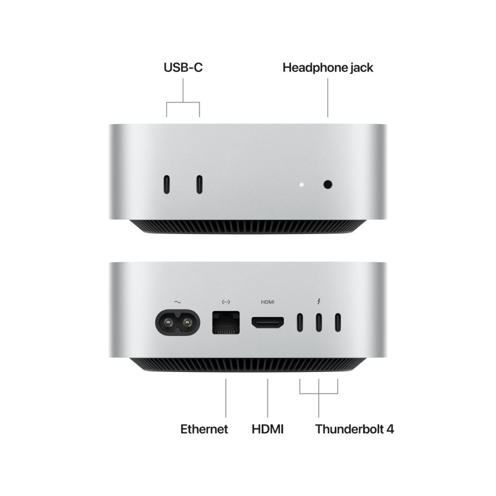 Custom Build 2024 Apple Mac mini M4 Pro 14-Core CPU, 20-Core GPU (64GB Unified RAM, 2TB SSD, Silver) - New / 1 Year Apple Warranty - Mac Shack