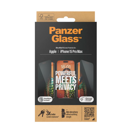 PanzerGlass® Privacy Screen Protector iPhone 15 Pro Max - Ultra-Wide Fit - Mac Shack
