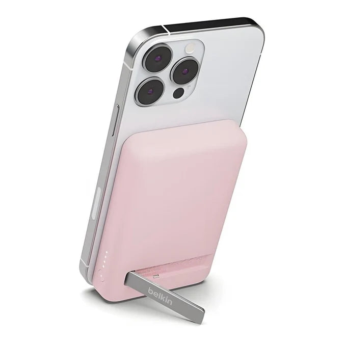 Belkin Magnetic Wireless Power Bank 5K Plus Stand - Pink