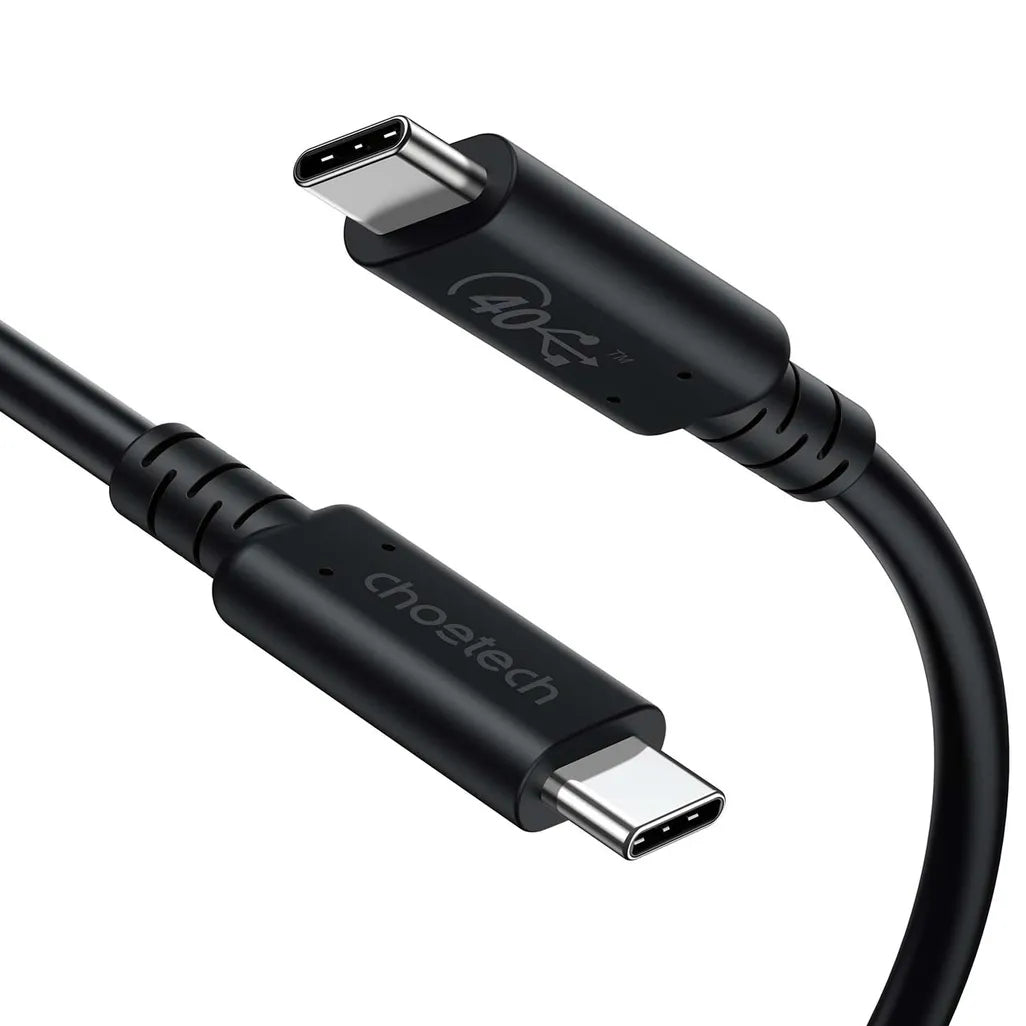 Choetech USB 4.0 Gen 3 USB-C to USB-C Cable 0.8m 100W Black - Mac Shack
