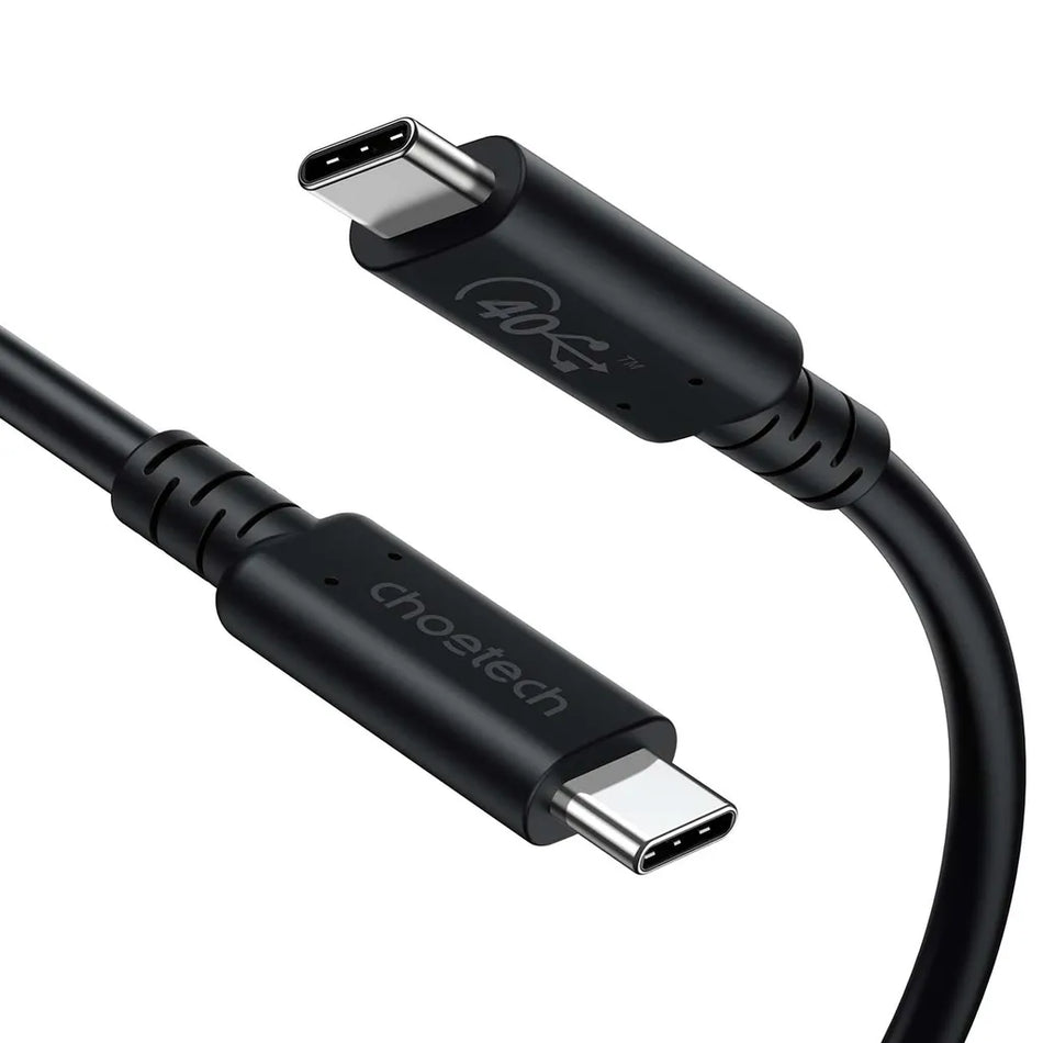 Choetech USB 4.0 Gen 3 USB-C to USB-C Cable 0.8m 100W - Black