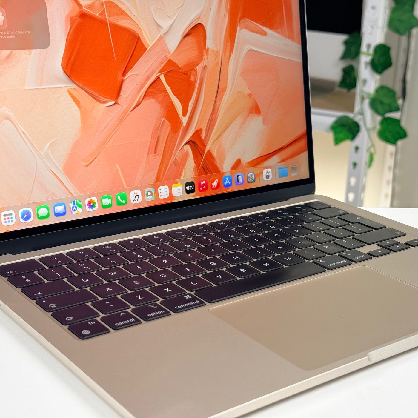Pre-owned MacBook Air 13-inch M2 Starlight keyboard and palm rest close-up - MacShack