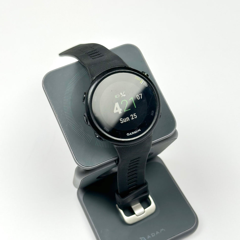 Garmin Forerunner 45 (42mm, Black with Black Silicone Band) - Pre Owned / 3 Month Warranty