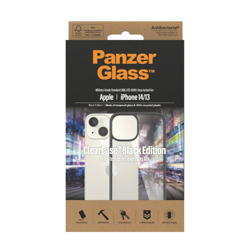 PanzerGlass™ ClearCase™ iPhone 13/14  - Black Edition - Mac Shack