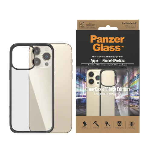 PanzerGlass™ ClearCase™ iPhone 14 Pro Max - Black Edition - Mac Shack