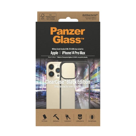 PanzerGlass™ ClearCase™ iPhone 14 Pro Max - Black Edition - Mac Shack