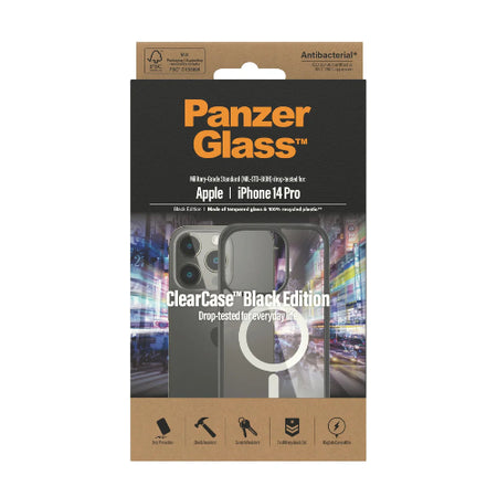 PanzerGlass™ ClearCase™ iPhone 14 Pro  - Black Edition - Mac Shack