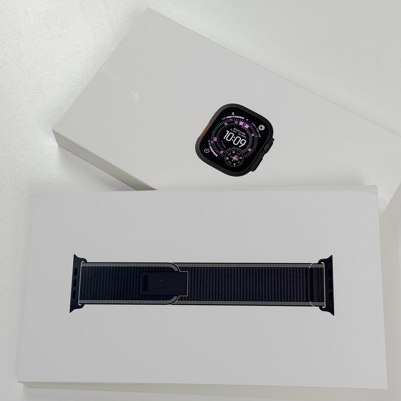 Pre-owned Apple Watch Ultra 3 Black Titanium original watch and Trail Loop boxes - MacShack