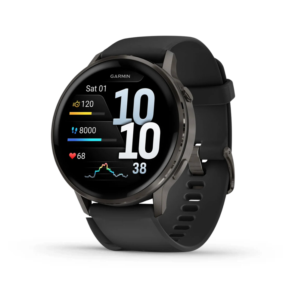 Garmin Venu 4 45mm - Slate with Black Silicone Band