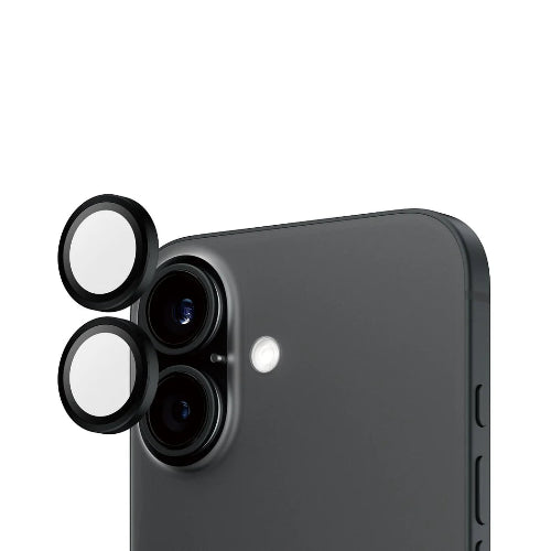 PanzerGlass™ Hoops Camera Lens Protector for iPhone 16 /16 Plus - Black Metal - Mac Shack