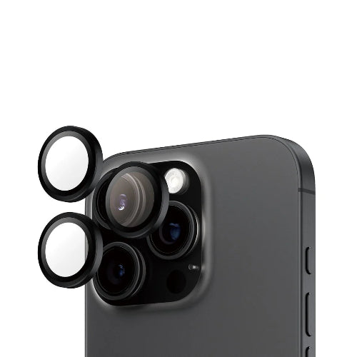 PanzerGlass™ Hoops Camera Lens Protector for iPhone 16 Pro /16 Pro Max - Black Metal - Mac Shack
