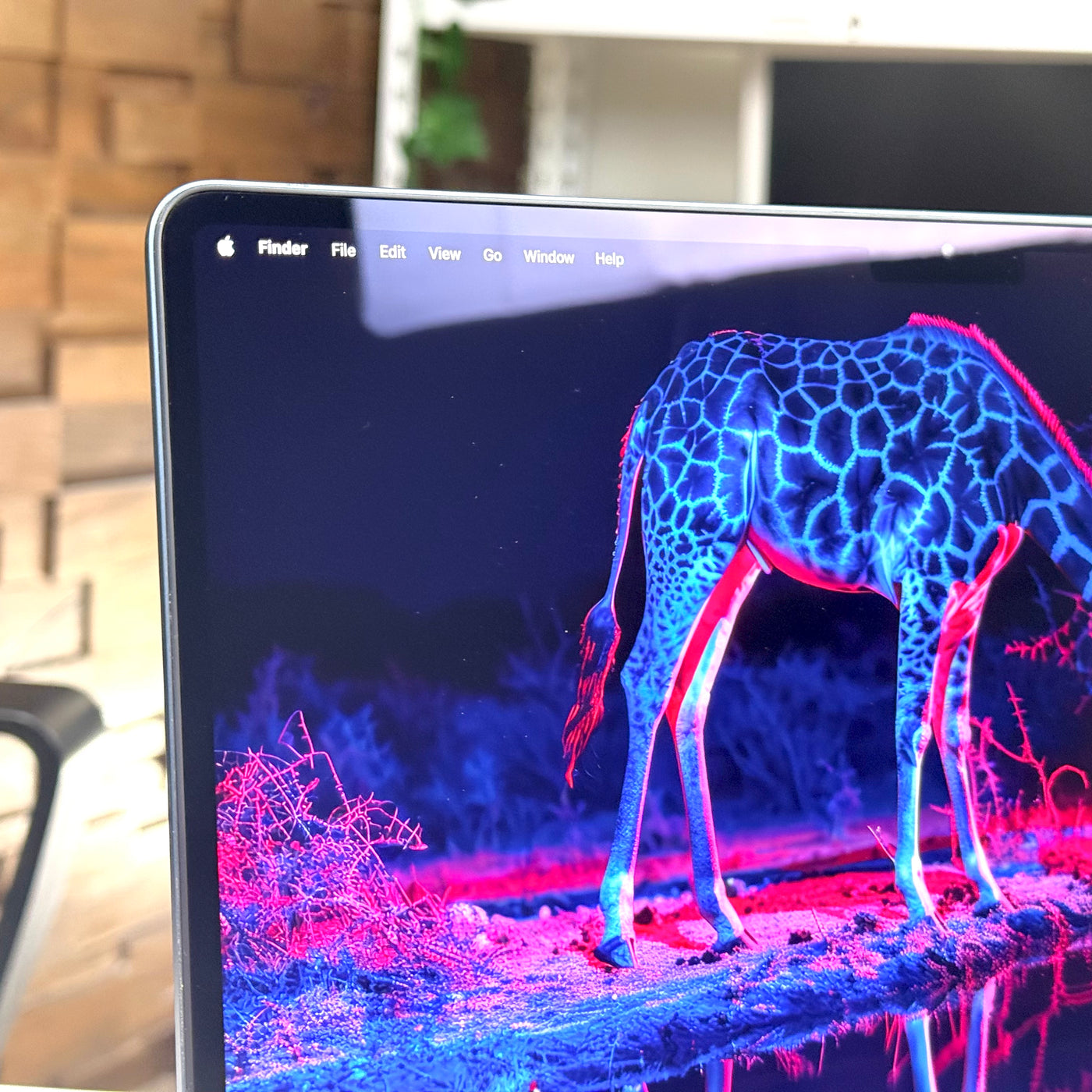 Close-up of the Liquid Retina display on a pre-owned MacBook Air 13-inch M2 Midnight - Mac Shack
