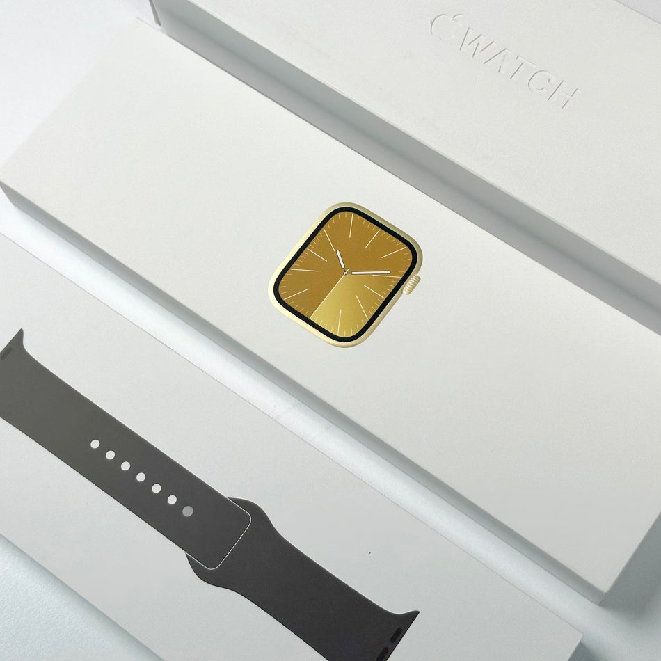 Apple Watch Series 9 (45mm, Gold Stainless Steel with Clay Sports Band, GPS & Cellular) - Pre Owned / 3 Month Warranty - Mac Shack