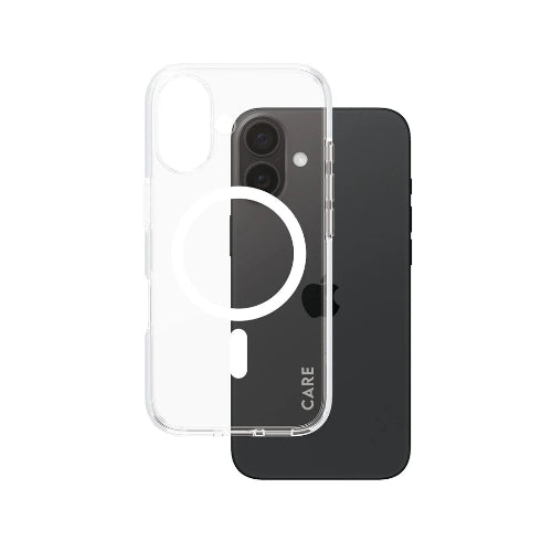 CARE by PanzerGlass® Flagship Case Transparent Urban Combat w. White MagSafe iPhone 16 - Mac Shack