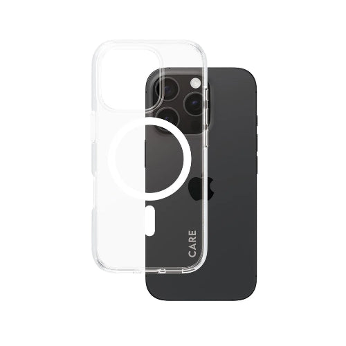 CARE by PanzerGlass® Flagship Case Transparent Urban Combat w. White MagSafe iPhone 16 Pro - Mac Shack
