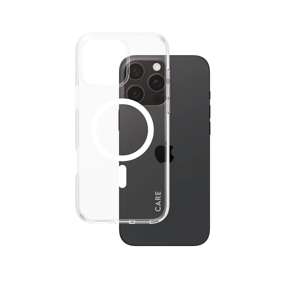 CARE by PanzerGlass® Flagship Case Transparent Urban Combat w. White MagSafe iPhone 16 Pro Max - Mac Shack