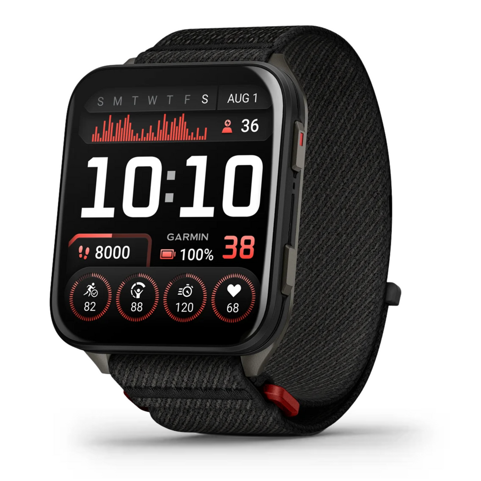 Venu X1 - Black with slate titanium caseback and black ComfortFit nylon band