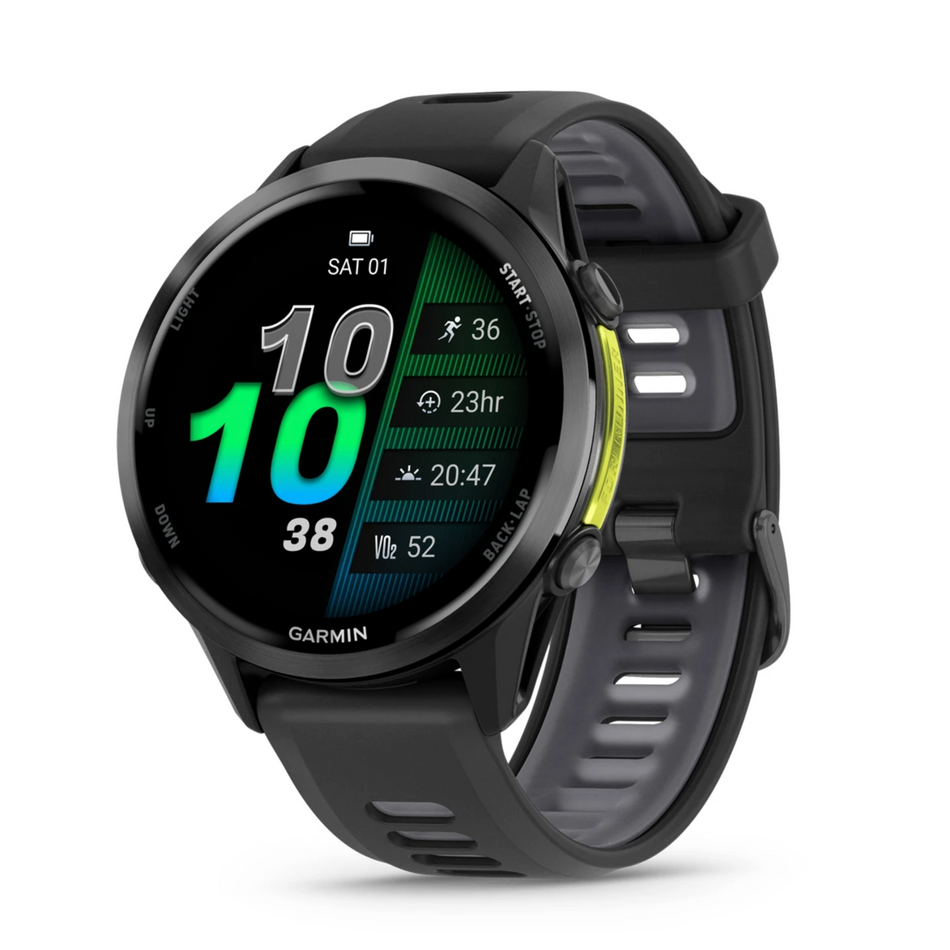 Garmin Forerunner 970 - Carbon Grey DLC Titanium with Black Case and Black Band - Mac Shack
