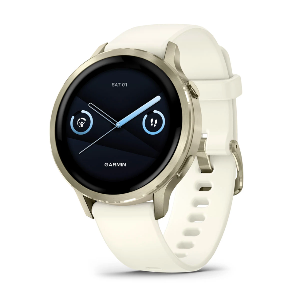 Garmin Venu 4 41mm - Lunar Gold with Bone Silicone Band