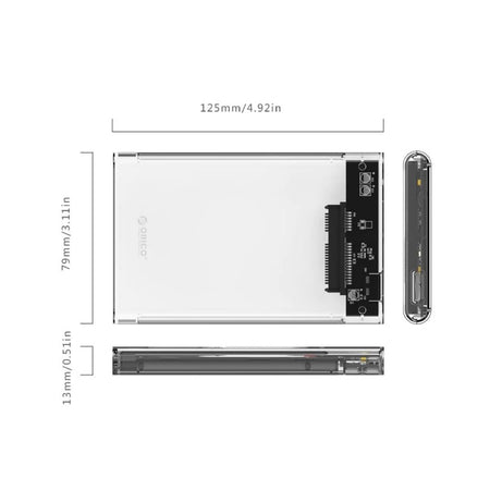 Orico Type-C 2.5 Inch HDD Enclosure - Clear - Mac Shack