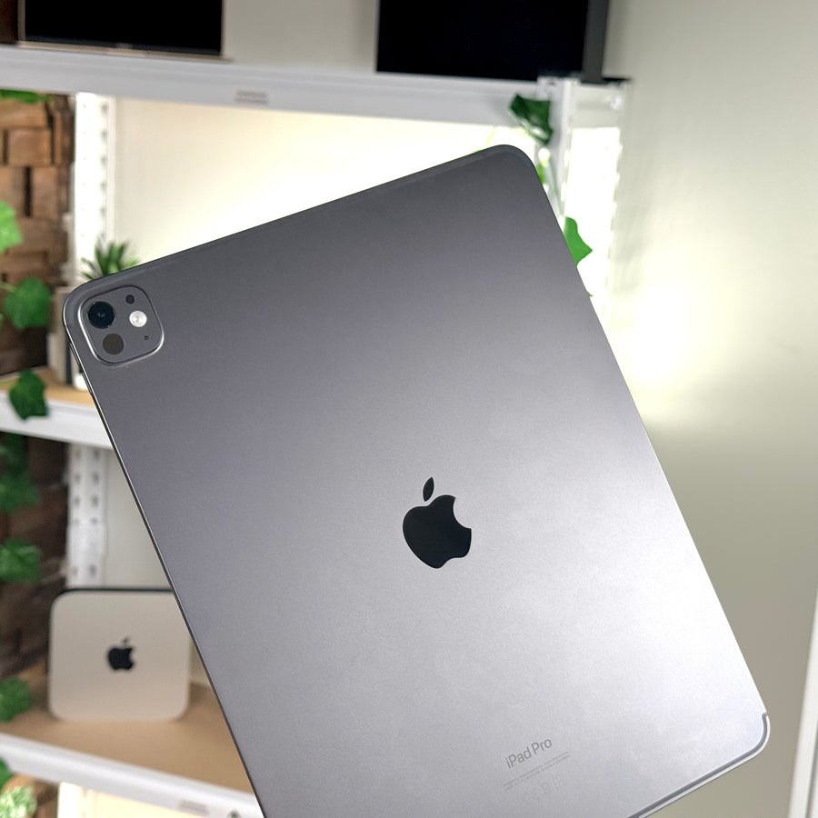Back of a pre-owned iPad Pro 13-inch M4 Space Black showing the camera and Apple logo - Mac Shack
