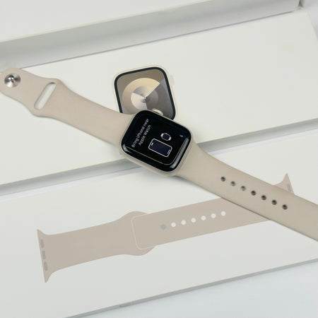 Apple Watch Series 9 (41mm, Starlight Aluminium with Starlight Sports Band, GPS) - Pre Owned / 3 Month Warranty - Mac Shack