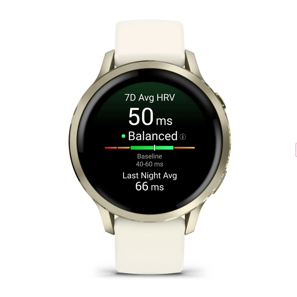 Garmin Venu 4 41mm - Lunar Gold with Bone Silicone Band