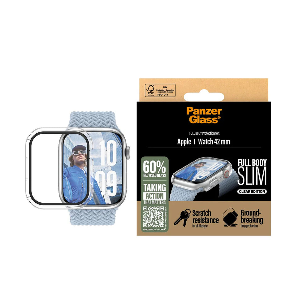 PanzerGlass™ Screen Protector Snappie Full Body Slim Apple Watch Series 10 42mm - Clear