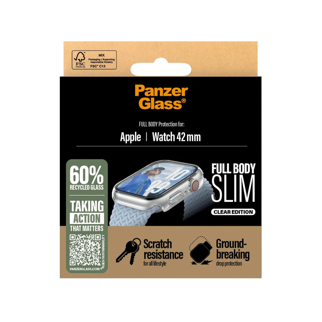 PanzerGlass Screen Protector Snappie Full Body Slim Apple Watch Series 10 42mm - Clear - Mac Shack