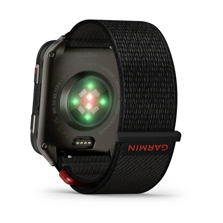 Venu X1 - Black with slate titanium caseback and black ComfortFit nylon band