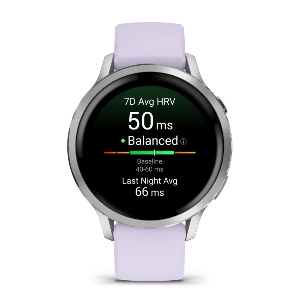 Garmin Venu 4 41mm - Silver with Periwinkle Silicone Band