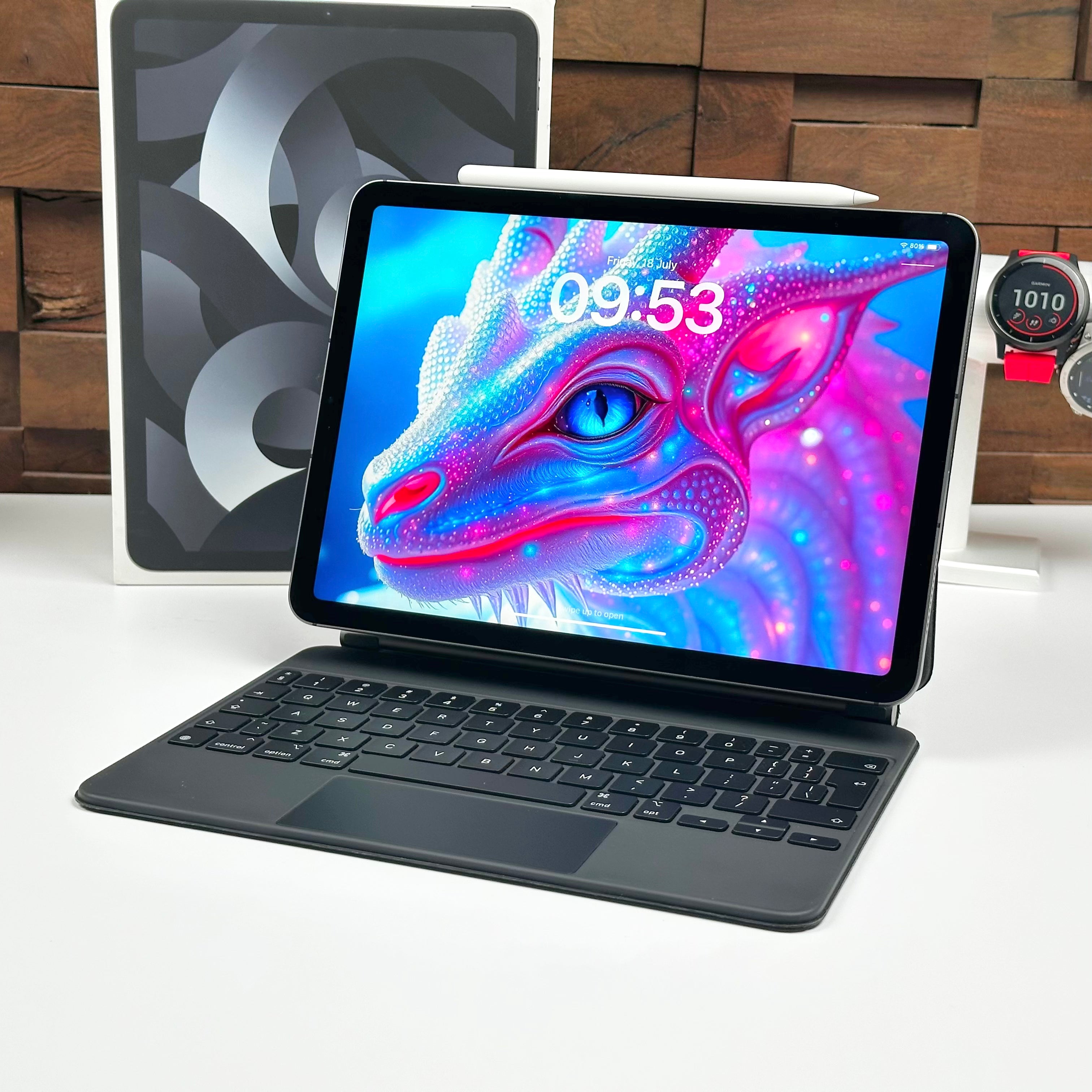 Combo Deal 2022 10.9-Inch Apple iPad Air 5th Gen M1 (64GB, Wifi & Cellular, Space Gray) + Apple Magic Keyboard + Apple Pencil 2nd Generation- Pre Owned / 3 Month Warranty - Mac Shack