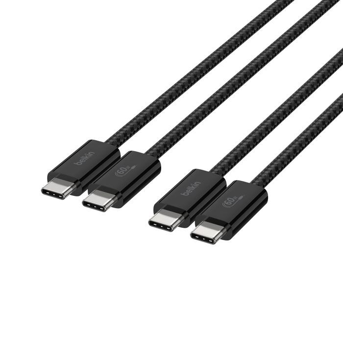 Belkin 1.5m BoostCharge 60W USB-C to USB-C Cable 2-pack - Black, view 2
