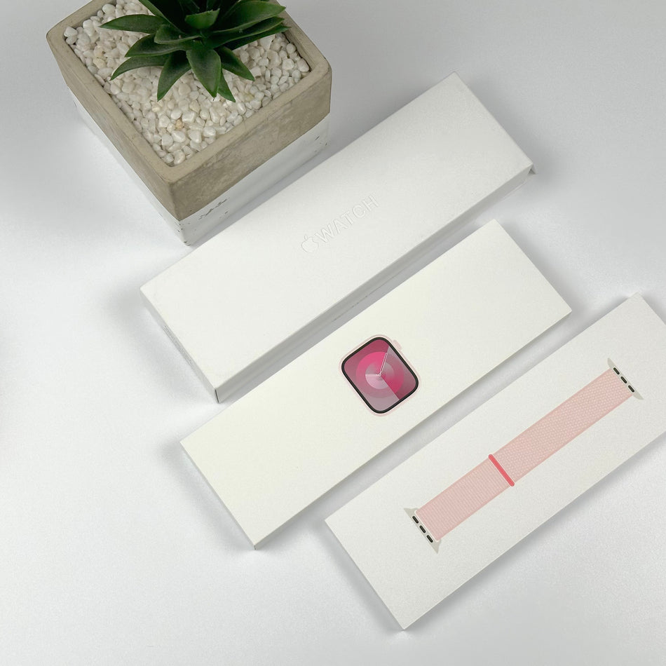 Apple Watch Series 9 (41mm, Pink Aluminium with Light Pink Sports Loop, GPS & Cellular) - Pre Owned / 3 Month Warranty - Mac Shack