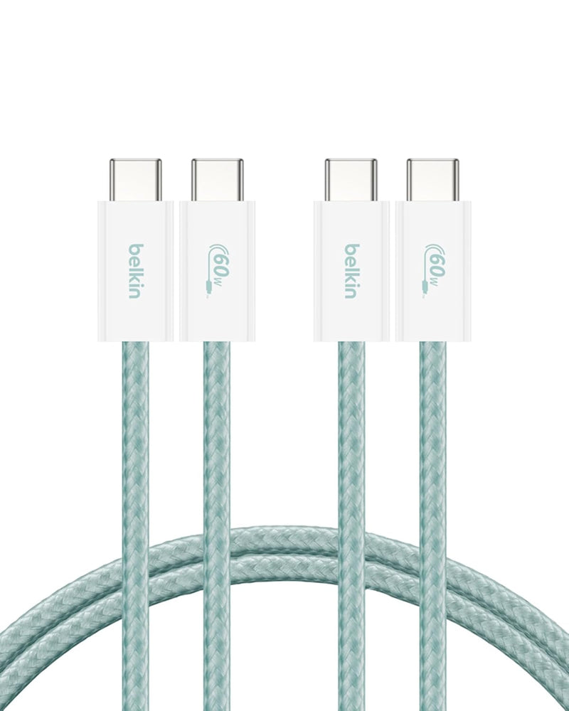 Belkin BoostCharge 60W USB-C to USB-C Cable 2-pack - Green