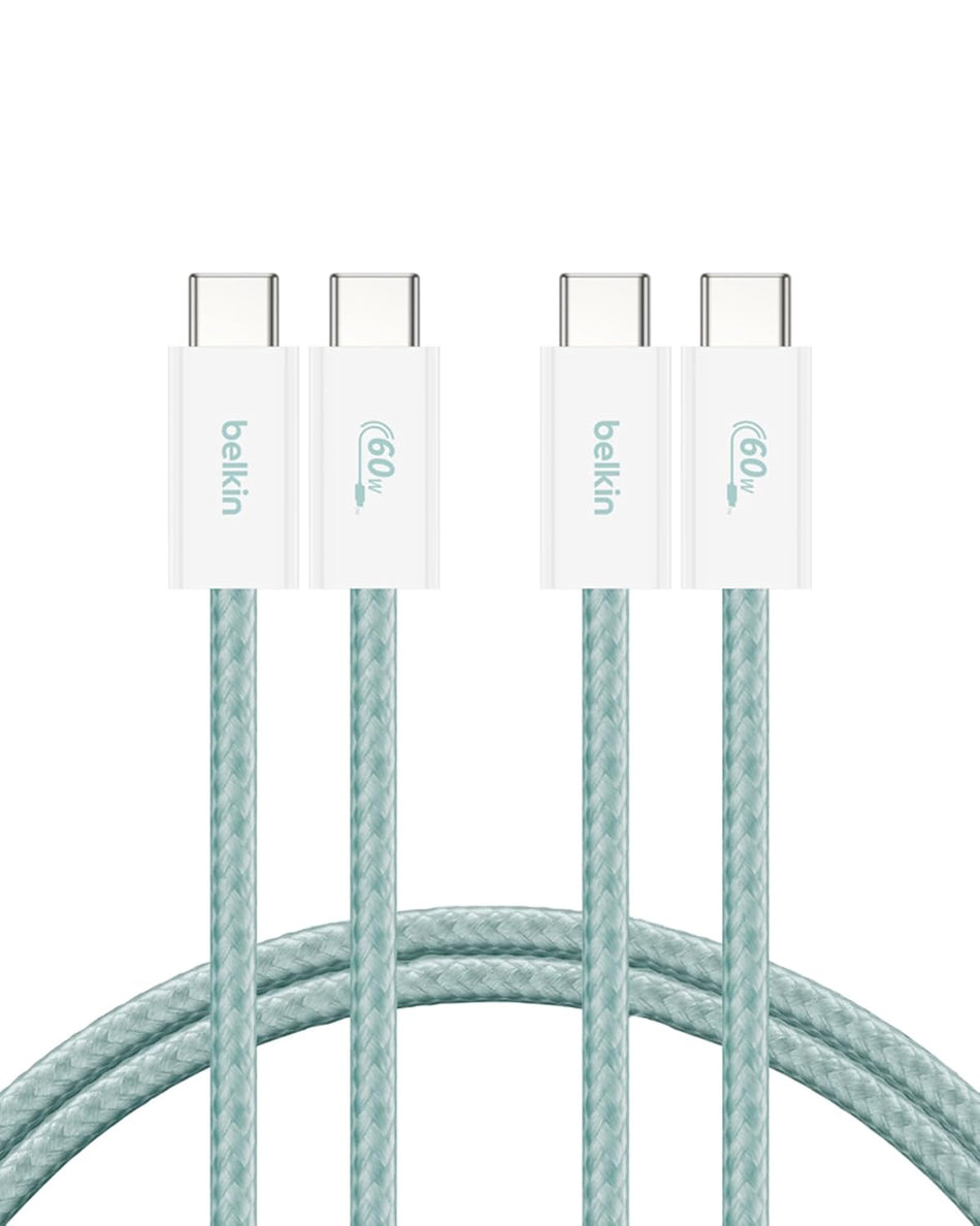 Belkin BoostCharge 60W USB-C to USB-C Cable 2-pack - Green