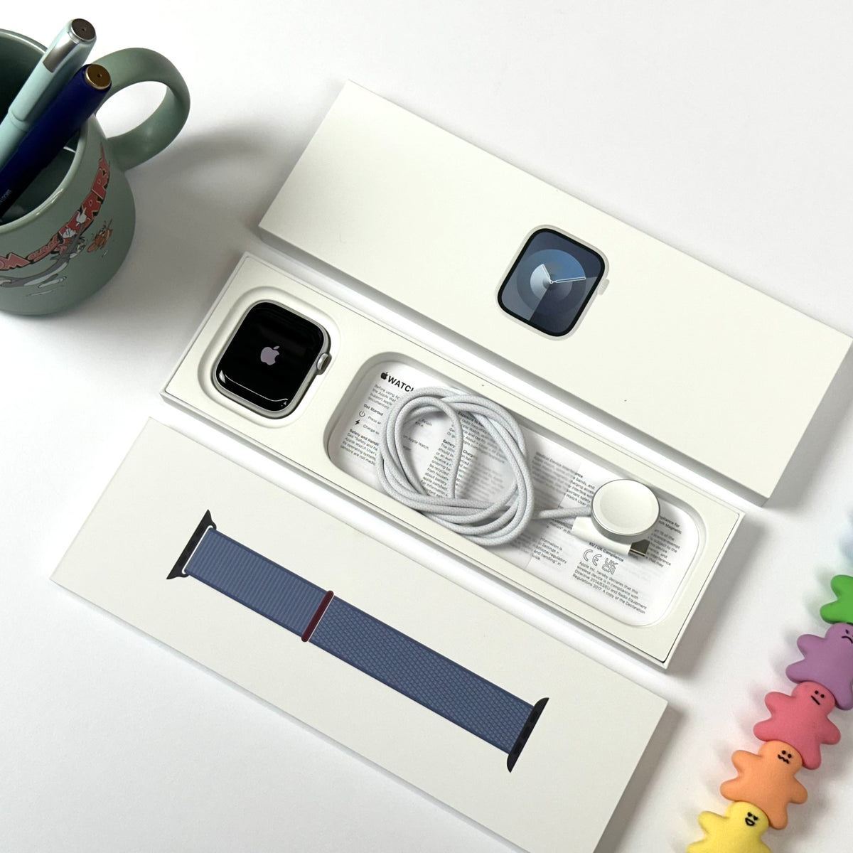 Apple Watch Series 9 (45mm, Silver Aluminium with Winter Blue Sports Loop, GPS & Cellular) - Pre Owned / 3 Month Warranty - Mac Shack