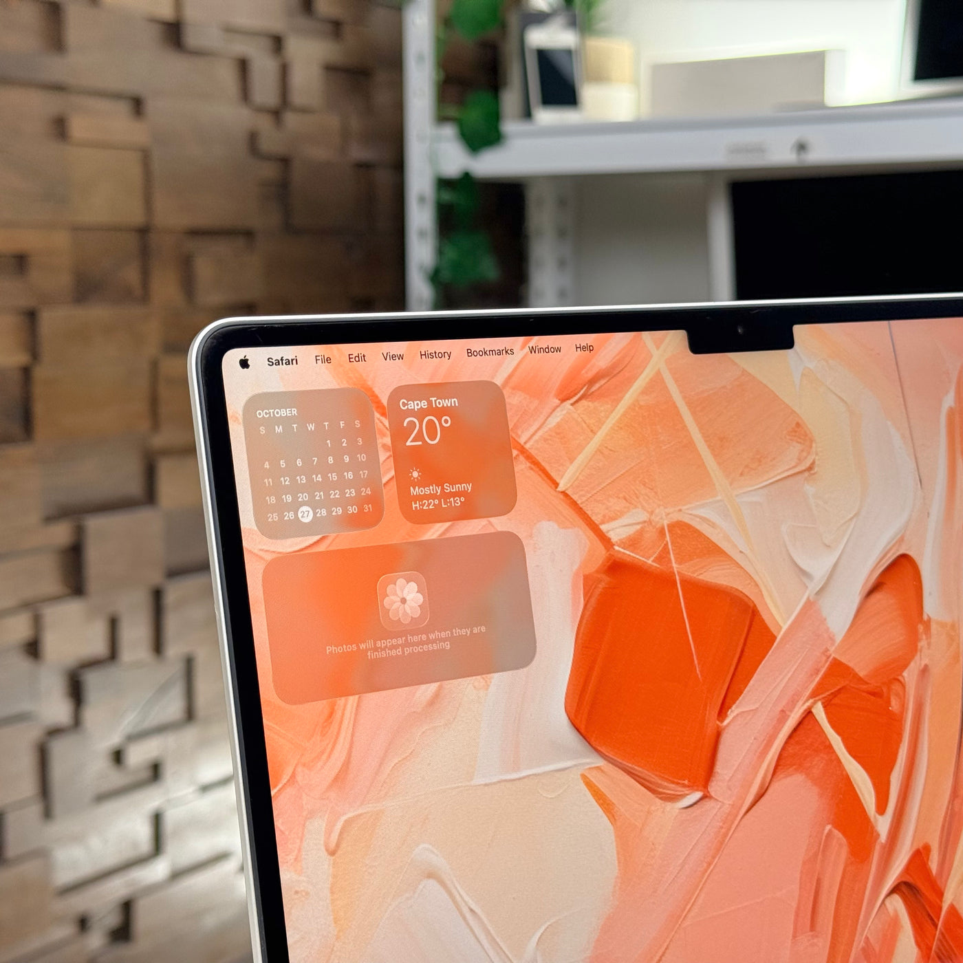 Pre-owned MacBook Air 13-inch M2 Starlight Liquid Retina display close-up with notch - MacShack