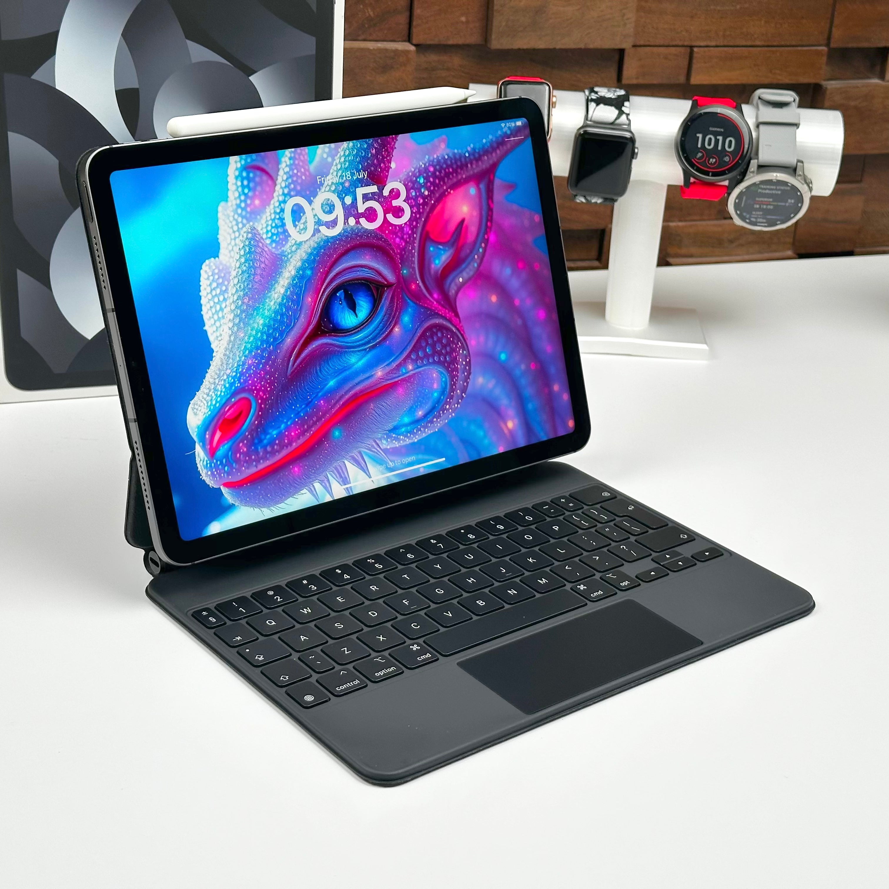 Combo Deal 2022 10.9-Inch Apple iPad Air 5th Gen M1 (64GB, Wifi & Cellular, Space Gray) + Apple Magic Keyboard + Apple Pencil 2nd Generation- Pre Owned / 3 Month Warranty - Mac Shack