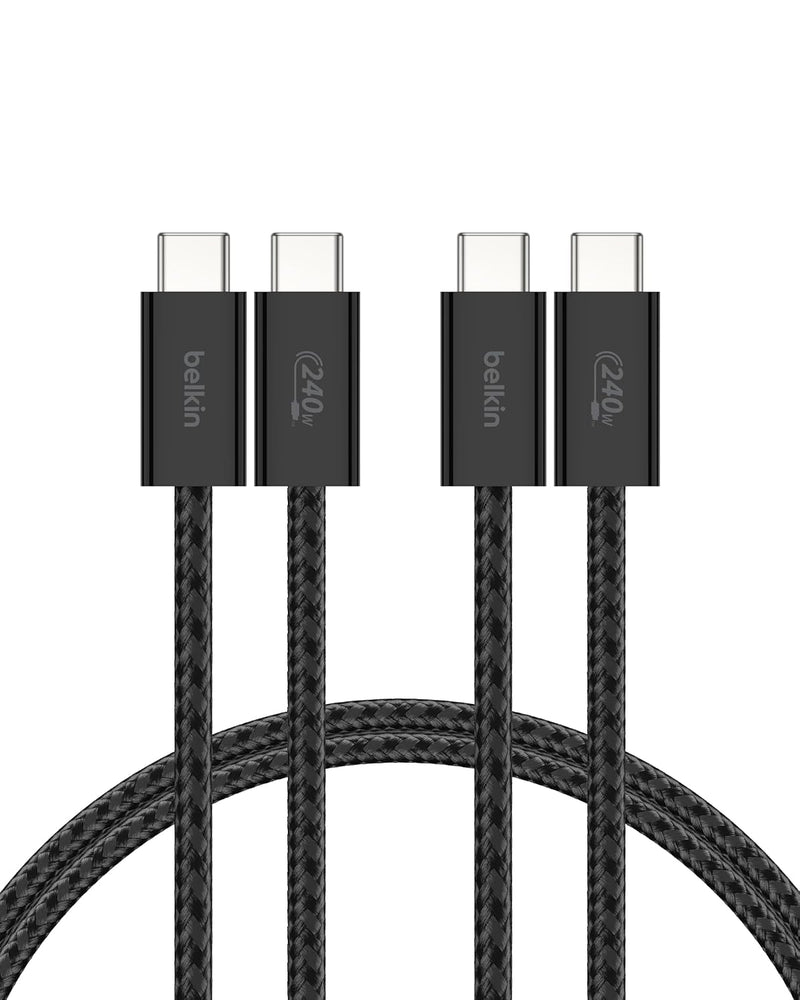 Belkin 240W BoostCharge USB-C to USB-C Cable 2-pack - Black