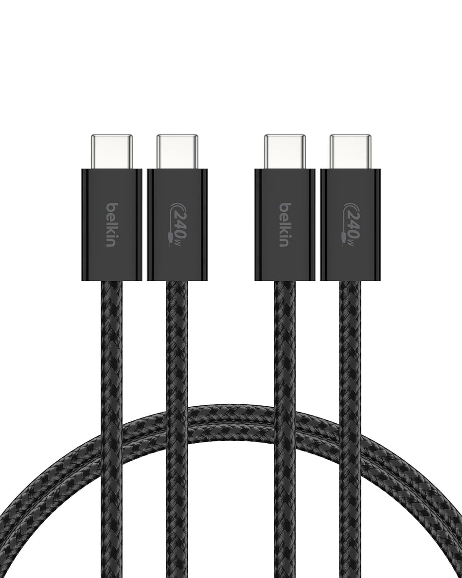 Belkin 240W BoostCharge USB-C to USB-C Cable 2-pack - Black