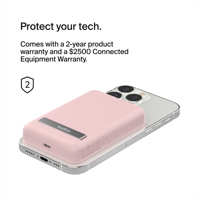 Belkin Magnetic Wireless Power Bank 5K Plus Stand - Pink, view 6