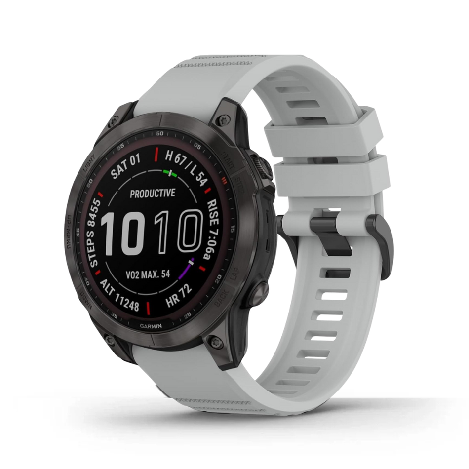 Garmin fēnix 7 Sapphire Solar (47mm, Black DLC Titanium with Grey Band) - Pre Owned / 3 Month Warranty