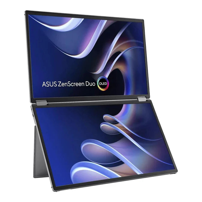 ASUS ZenScreen 14-inch Duo OLED MQ149CD Foldable Portable Monitor with ASUS ZenScreen Stand- Mac Compatible