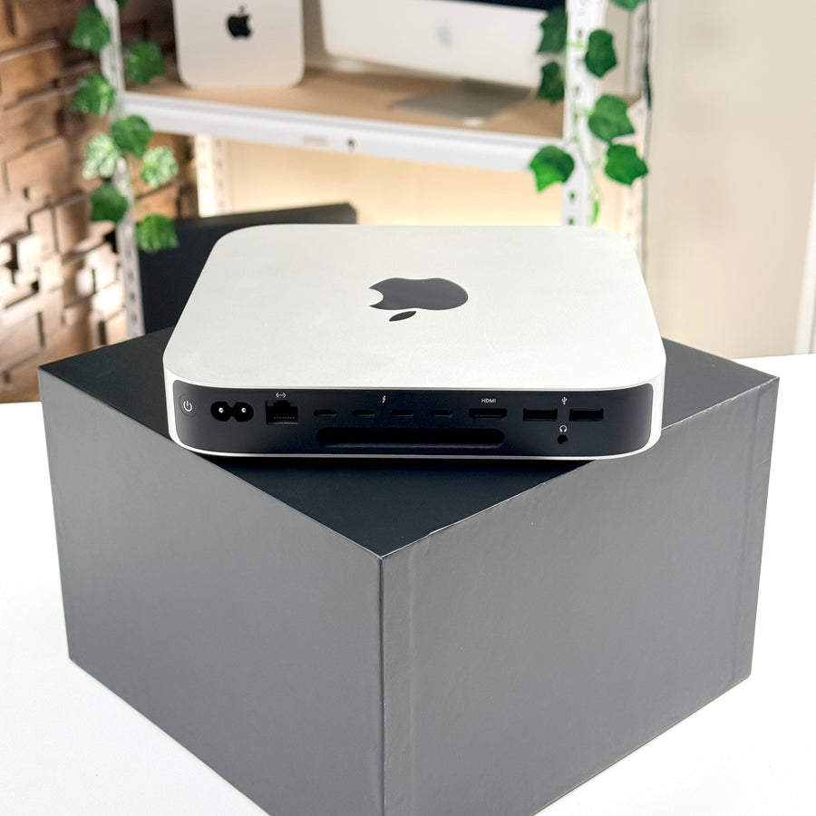 Rear ports of the pre-owned Mac mini M2 Pro, including four Thunderbolt 4 ports, HDMI and two USB-A - Mac Shack