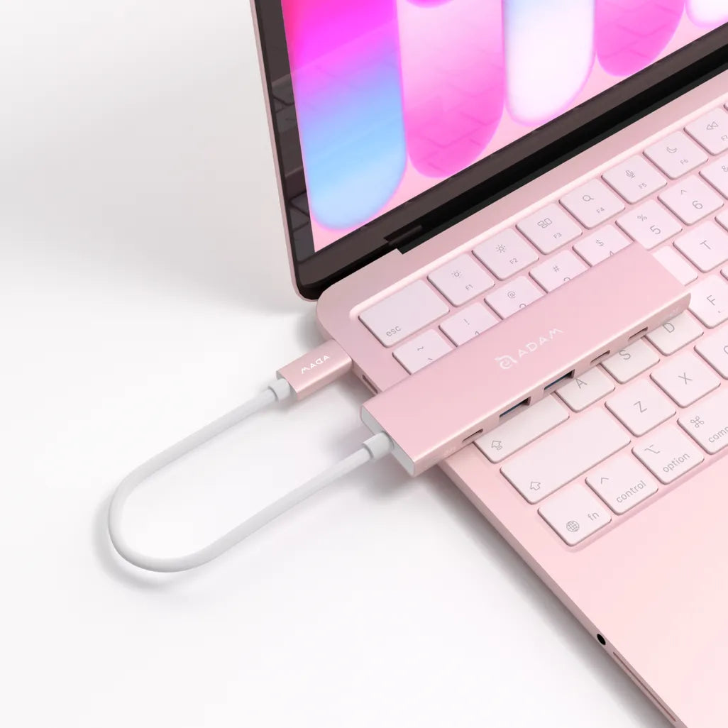 Adam Elements DE06 - USB-C 6-in-1 Multifunction Hub - Pink, view 4