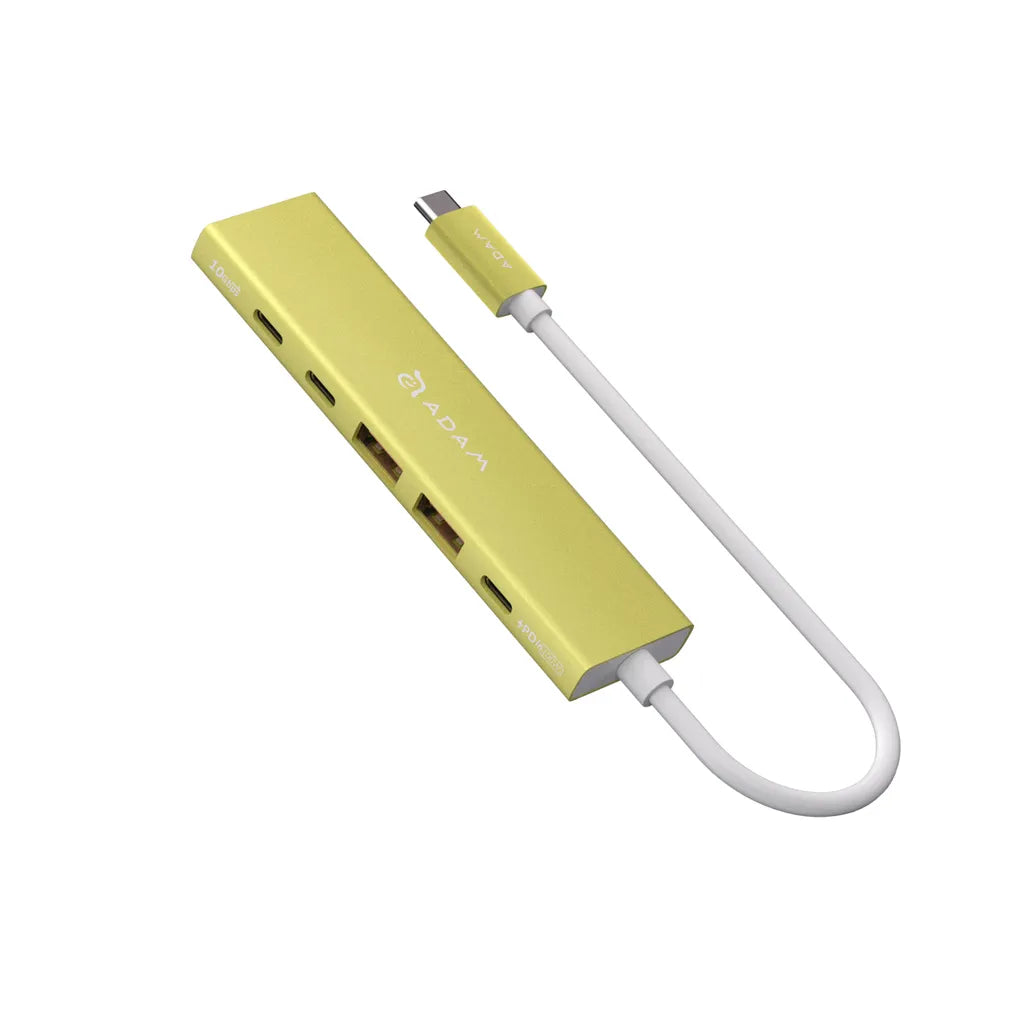 Adam Elements DE06 - USB-C 6-in-1 Multifunction Hub - Yellow